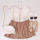 Fashion Solid Color Suspenders Dress