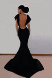 Classy V Neck Backless Floor Length Mermaid Dress