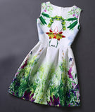 Cute Jacquard Printed Sleeveless Vest Dress