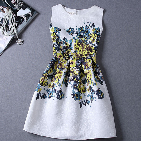 Slim Sleeveless Vest Printed Dress – wensoal