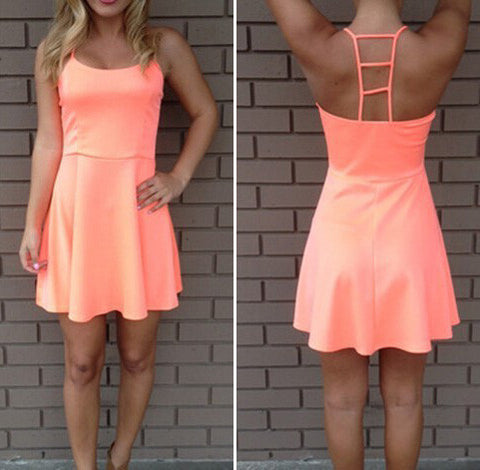 Orange Sleeveless Sexy Dress