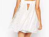 Sexy White Lace Sleeveless Dress