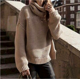 Elegant high-necked knit sweater