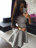 Sweet flounced long-sleeved dress