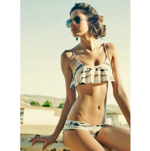 Fashion printing split bikini swimsuit