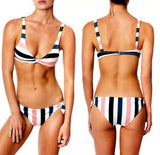 Sexy Women Fashion Stripe Two Piece Bikini Swimwear Bathing