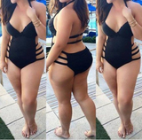 SEXY SOLID COLOR PIECE SWIMSUIT